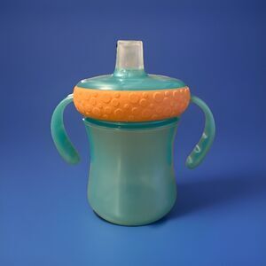 Tomy The First Years Sippy Trainer Cup 7 oz Blue Orange With Handles